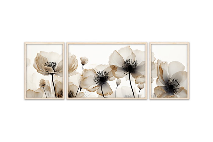 Wallity Huhu305 Cuadro Decorativo de 3 Piezas Multicolor